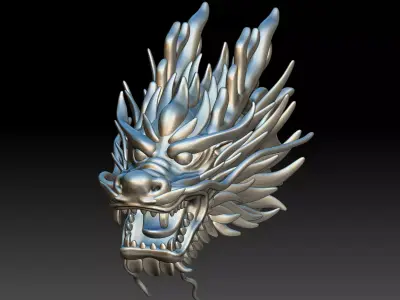 3D printing Dragon Head model STL Golden Dragon decoration  3D print model