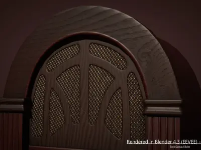 Vintage Radio Low-poly 3D model