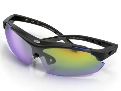 Sport Glasses 2 Folded 3D model