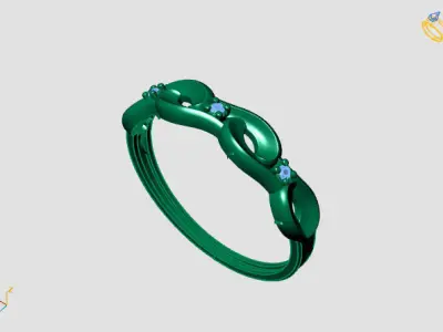 Women Ring Diamond Stone STL 3DM Lightweight Printable 3D print model 38