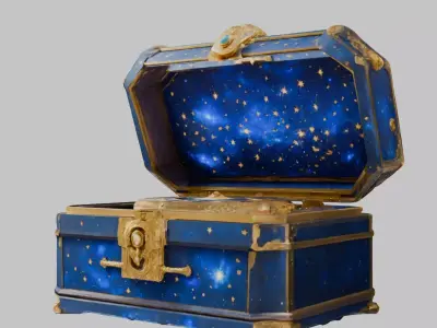 Space Fantasy Music Box Vintage Antique Art DEcoration Low-poly 3D model