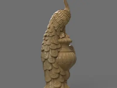Peacock stl  3D Model for CNC and 3d printer 3D print model