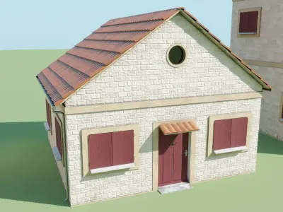 Stylized Low Poly Mediterranean Houses for Unreal Engine Low-poly 3D model