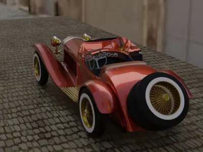 Alfa romeo 8C Grand sport 1931 Low-poly 3D model
