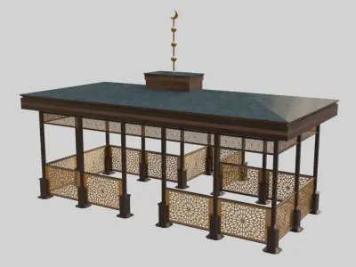 Iron Wood Garden Pergola - Gazebo 08 Ottoman  Seljuk Empire 3D model