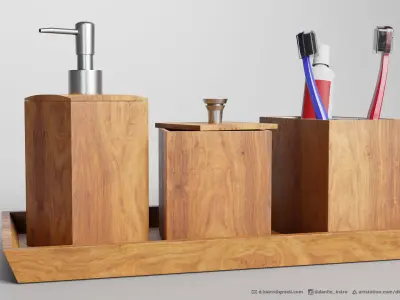 Bathroom Accessory Set kit 3D model