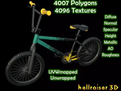 Bicycle - PBR - Textured Low-poly 3D model