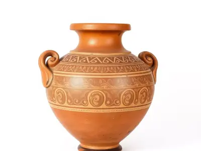 Elegant Terracotta Vase model pack Low-poly 3D model