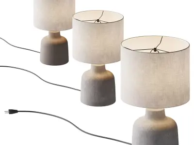 Handgemaakte tafellamp Ike betonnen voet 3D model