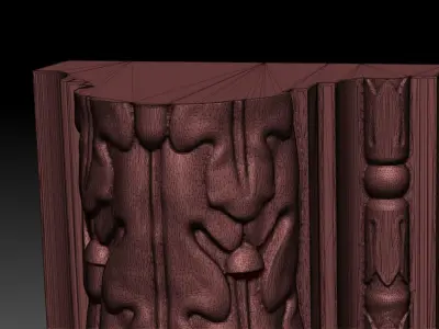 Oak Leaves Fireplace Mantel 3D model Free Sample Free 3D model