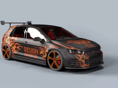   racing car  golf gti 2014 3D model