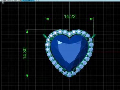 Pendant Heart Style 09 3D print model