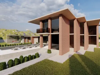 Casa Scene-villa-modern house 3D model