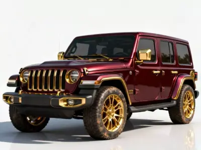 Imperial Crimson SUV 3D Model Low-poly 3D model