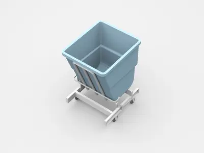 Industrial Forkliftable Self Dumping Tilt Cart Hopper 3D model