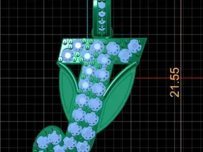 LUXURY ALPHABET J PENDANT 3D PRINTABLE MODEL 3D print model