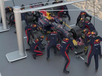 Pit stop in Formula 1 3D model