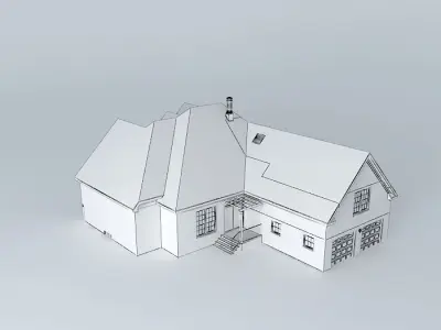 Red Brick House Free 3D model