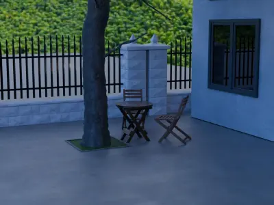 Modern villa with swimming pool V2 3D model