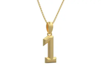 Model 1150 Number 1 Necklace Curved 3D print model