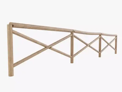 Wooden Fence 3D model