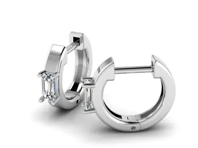 Jewelry Earrings 4x2 emerald 3D print model