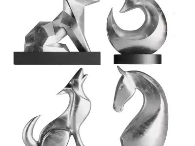 Animal Sculpture Set1 3D model