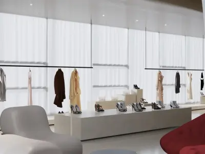 LUXURY BRAND STORE FULL 3D SCENE 3D model