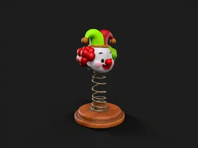 clown spring toy Low-poly 3D model