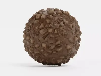 Chocolate Candy V2 - Nut-Texture Chocolate Sphere 3D model