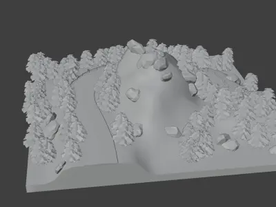 Mountainous Road Free 3D Environment Free low-poly 3D model