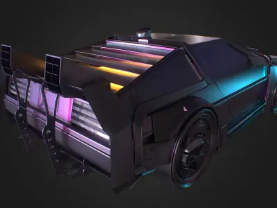 Delorean back to future 3D model
