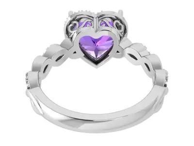 Heart Halo Twisted Ring 3410 3D print model