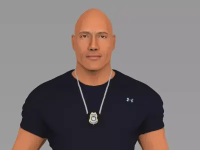 Dwayne Johnson Fast and Furious ready for full color 3D printing 3D print model
