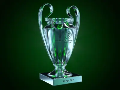 Silver Football Cup 3D model