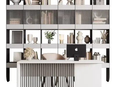 Workplace - Home offfice set - office furniture 23 Low-poly 3D model