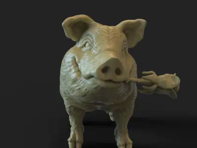 Pig vol1 Miniature figure 3D print model