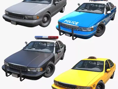 Generic american sedan 3D Model Pack