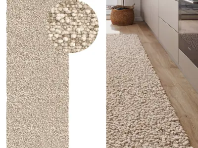 Benuta Wool Runner Patch Brown 3D model