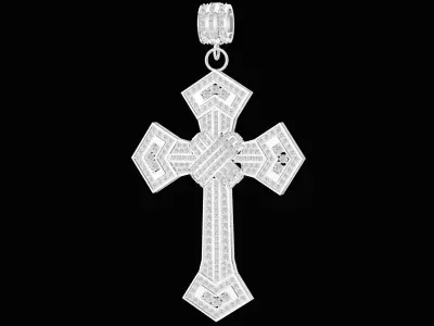 Luxury Diamond Cross Pendant Jewelry 3D Model 3357 3D print model
