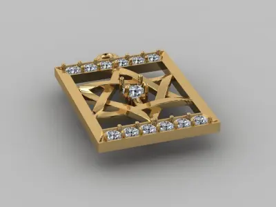pendant star of david  3D print model