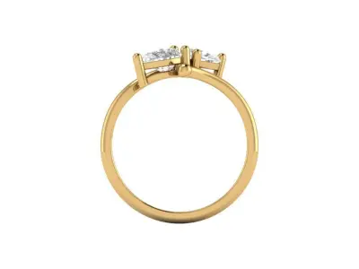 Two stone Ring two pear stone ring 3D print model