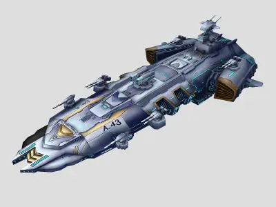Battleship - medium ship 02 3D model