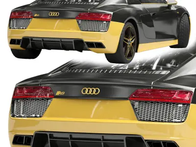 Audi R8 3D model - Textured and UV Mapped