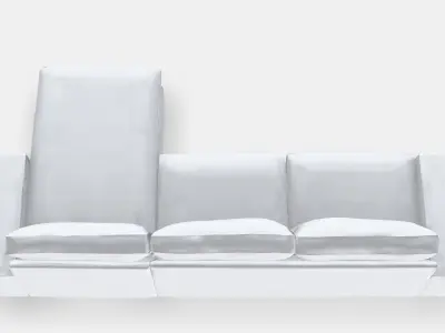 KIVIK 4-seat sofa with chaise longue 1 Low-poly 3D model