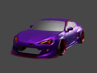 Subaru BRZ and Toyota GT86 Drift JDM Game Ready 3D print model