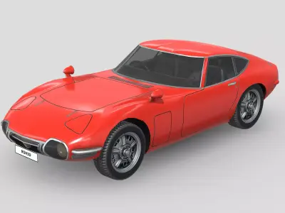 Toyota 2000GT 1969 Low-poly 3D model