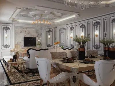 Luxury VIP Living scene 3D model