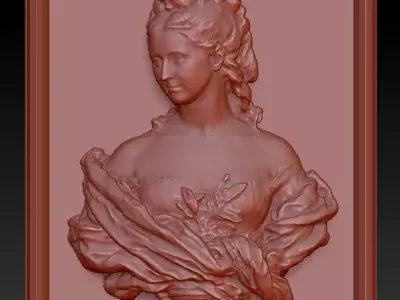 Barone relief woman portrait frame 3D print model