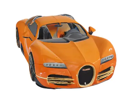 Bugatti Veyron Supercar Low-poly 3D model